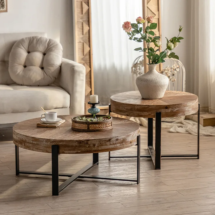 طاولة تقديم قطعتين دائرية