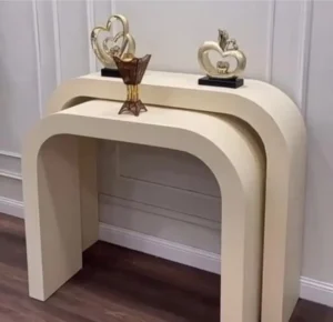 طاوله مدخل استقبال مقوس لون سكري قطعتين