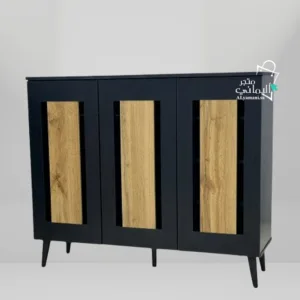 دولاب احذية كبير لون اسود مطعم خشبي