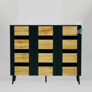 دولاب احذية كبير لون اسود مطعم خشبي