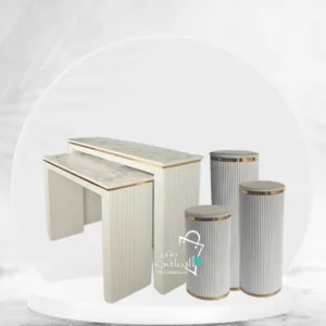 طقم مدخل طاولتين وستاندات مقلم مطفي