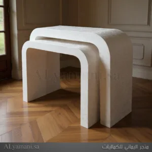 طاولة مدخل استقبال مقوس اوف وايت