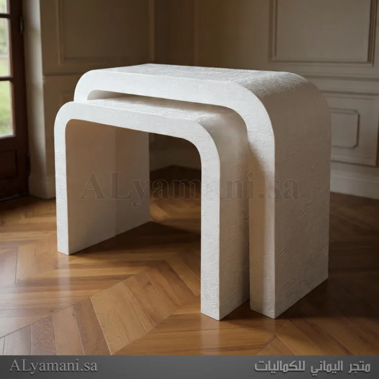 طاولة مدخل استقبال مقوس اوف وايت