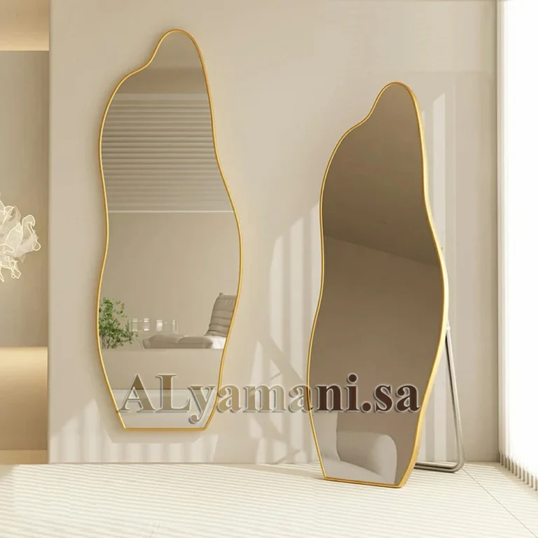 مرايا أرضية جدارية متعرجة ذهبية