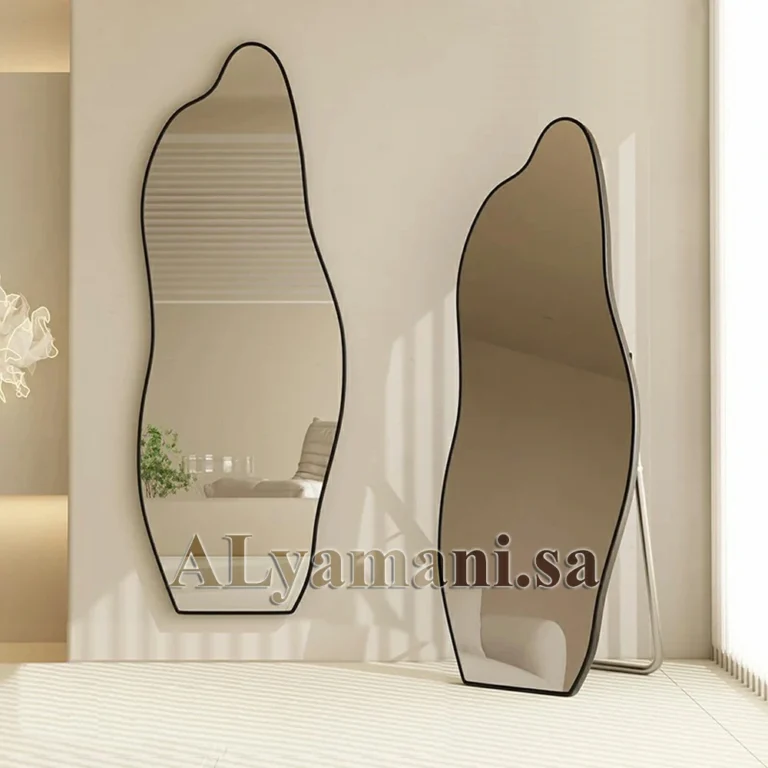 مرايا أرضية جدارية متعرجة سوداء