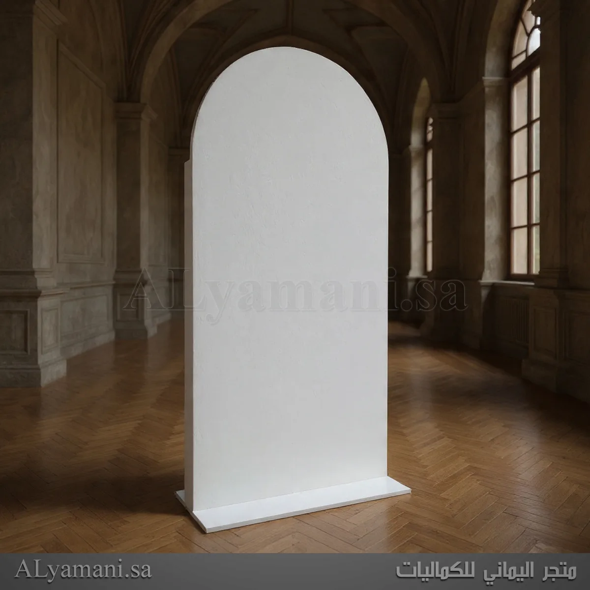 خلفية استقبال مقوس سادة ابيض مطفي