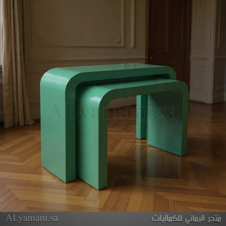 طاولة استقبال مقوسة باللون الأخضر