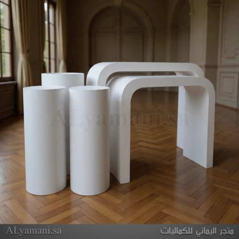 طقم طاولات مدخل مقوس مع ستاندات