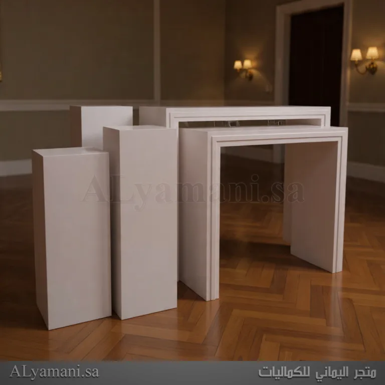 طقم طاولات مدخل مربع مع ستاندات