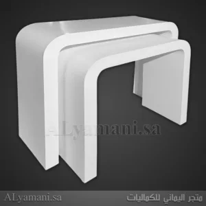 ‏‏طاولات مدخل استقبال مقوس متعددة الألوان - لون أبيض
