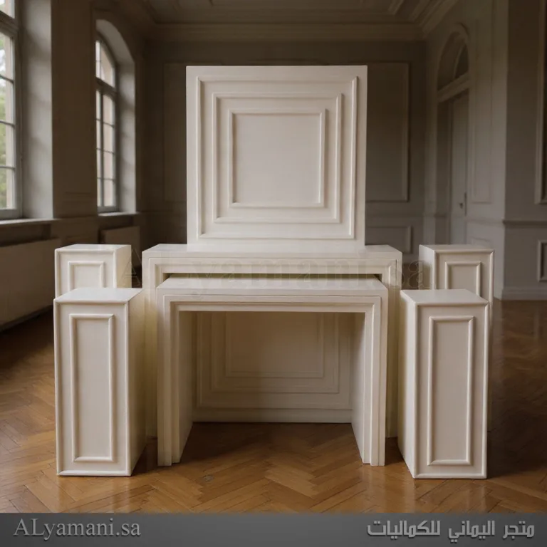 طقم مدخل استقبال مربع ابيض مطفي