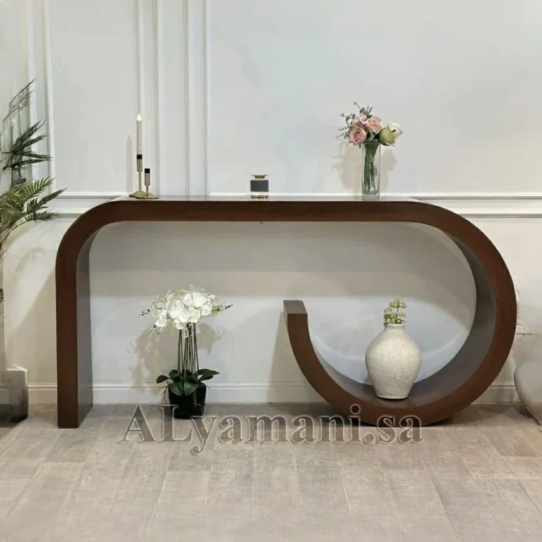 طاولة مدخل كونسول بني خشبي