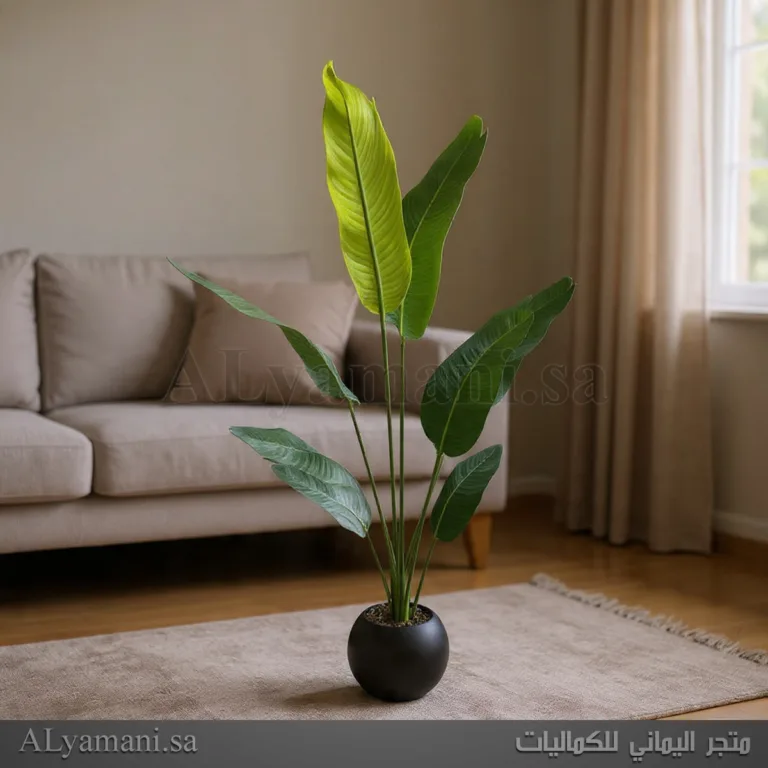 شجرة موز صناعية متوسطة 160 سم حوض اسود