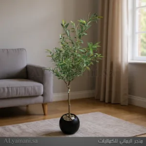 شجرة زيتون Olive صناعية متوسطة 160 سم مركن اسود