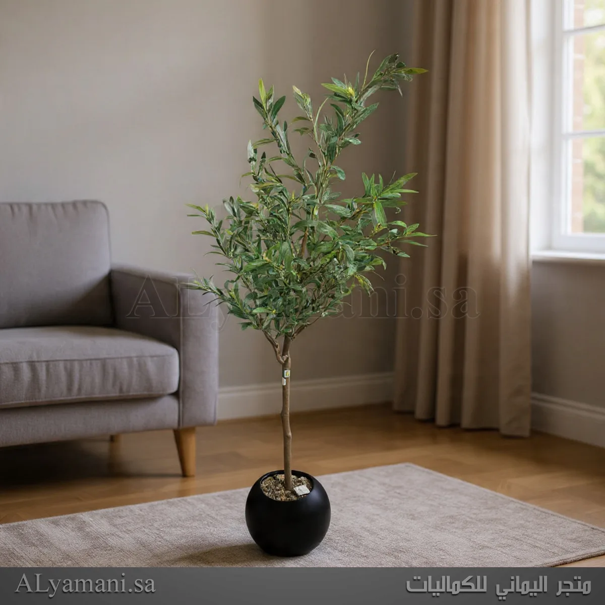 شجرة زيتون Olive صناعية متوسطة 160 سم مركن اسود