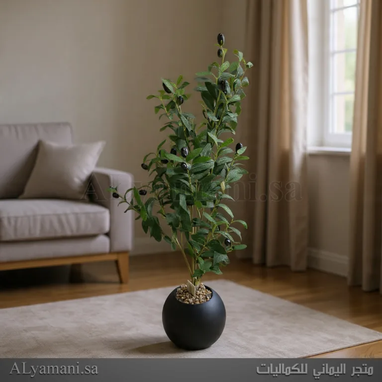 شجرة زيتون Olive صناعية صغيرة 90 سم مركن اسود