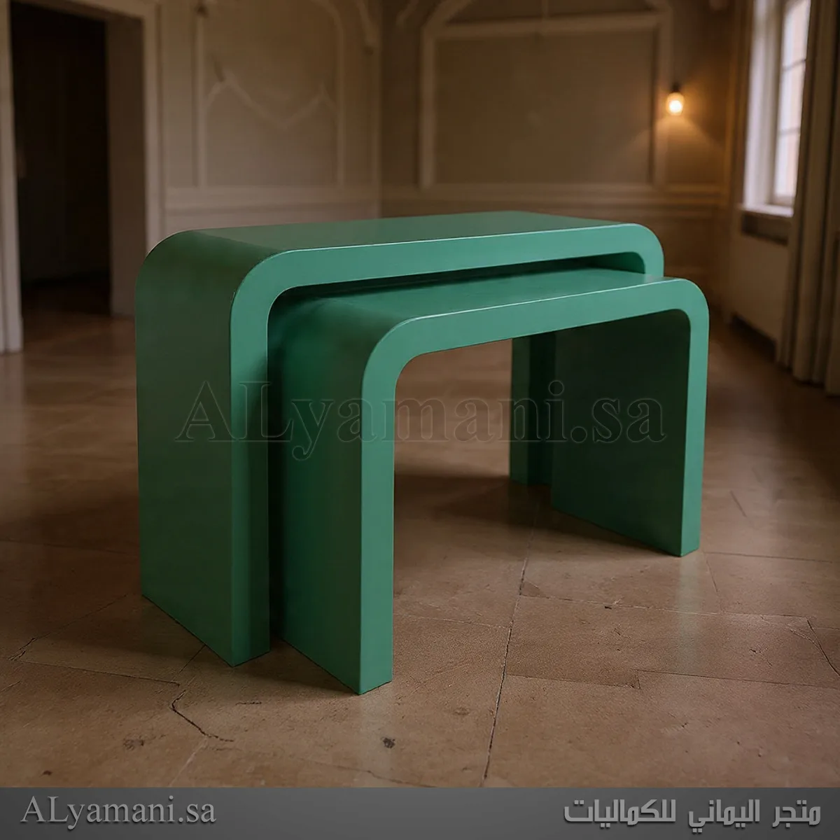طاولات استقبال مقوسة لون أخضر