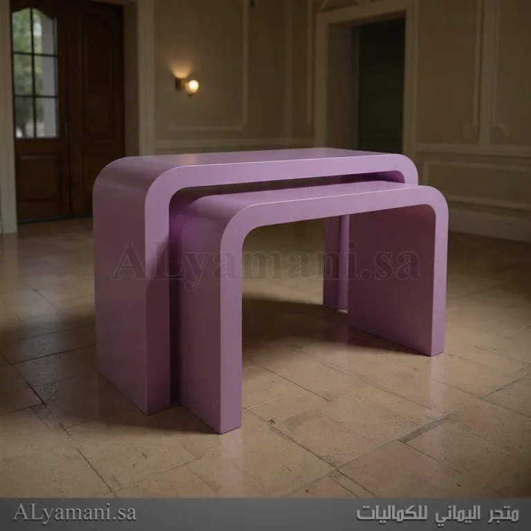طاولات استقبال مقوسة لون بنفسجي فاتح