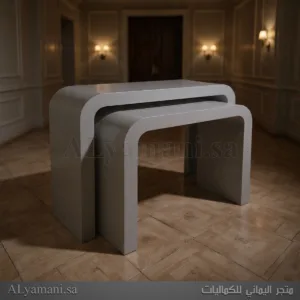 طاولات استقبال مقوسة لون رصاصي غامق