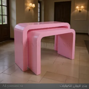 طاولات استقبال مقوسة لون وردي