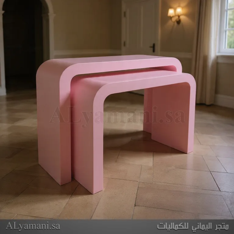 طاولات استقبال مقوسة لون وردي فاتح