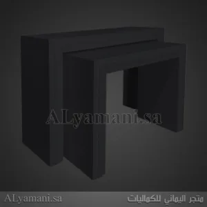 ‏‏طاولات مدخل استقبال مربع متعددة الألوان - لون أسود