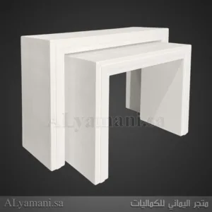 ‏‏طاولات مدخل استقبال مربع متعددة الألوان - لون اوف وايت كريمي