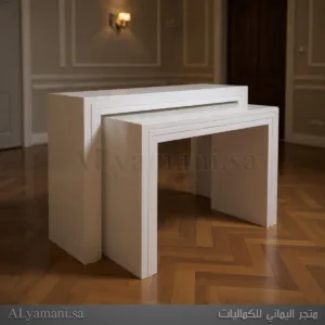 طاولات استقبال مربعة لون اوف وايت