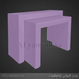 ‏‏طاولات مدخل استقبال مربع متعددة الألوان - لون بنفسجي فاتح