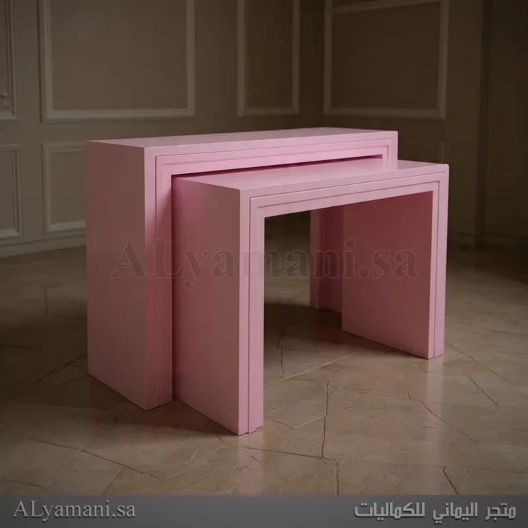 طاولات استقبال مربعة لون وردي