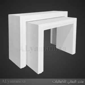 ‏‏طاولات مدخل استقبال مربع متعددة الألوان - لون أبيض