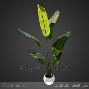 شجرة موز صناعية متوسطة 160 سم حوض ابيض