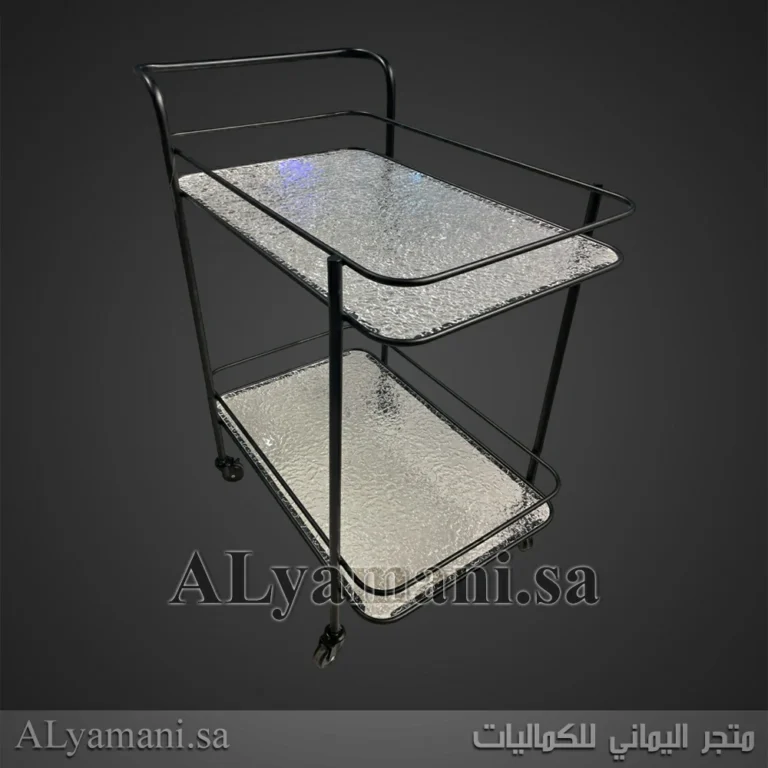 عربة ترولي دورين شفافة مربعة للخدمة والتقديم