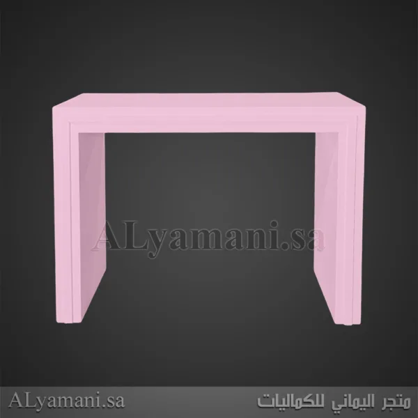 ‏‏طاولات مدخل استقبال مربع متعددة الألوان - لون وردي فاتح