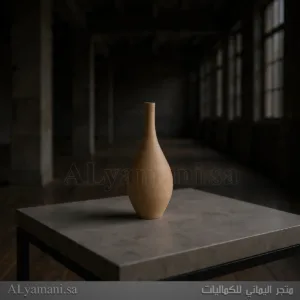 فازة مزهرية بيضاوية طويلة سيراميك بيضاء