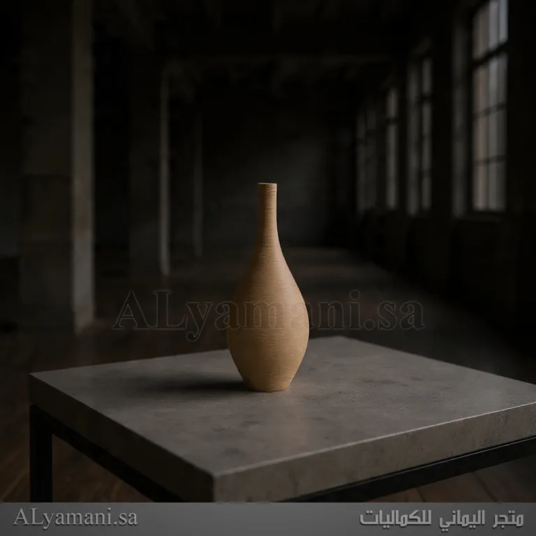 فازة مزهرية بيضاوية طويلة سيراميك بيضاء