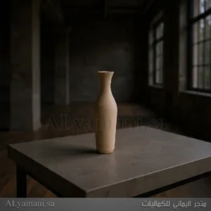 فازة مزهرية طويلة سيراميك ابيض