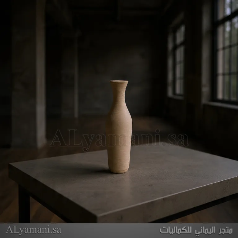 فازة مزهرية طويلة سيراميك ابيض