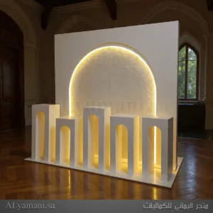 خلفية كوش وافراح واستقبال مع اضاءة تصميم مودرن أنيق