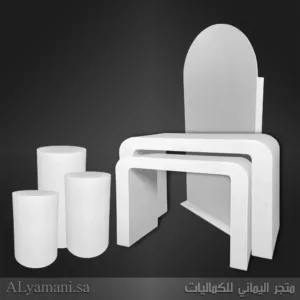 طقم استقبال كامل بتصميم مقوس سادة سعر مخفض