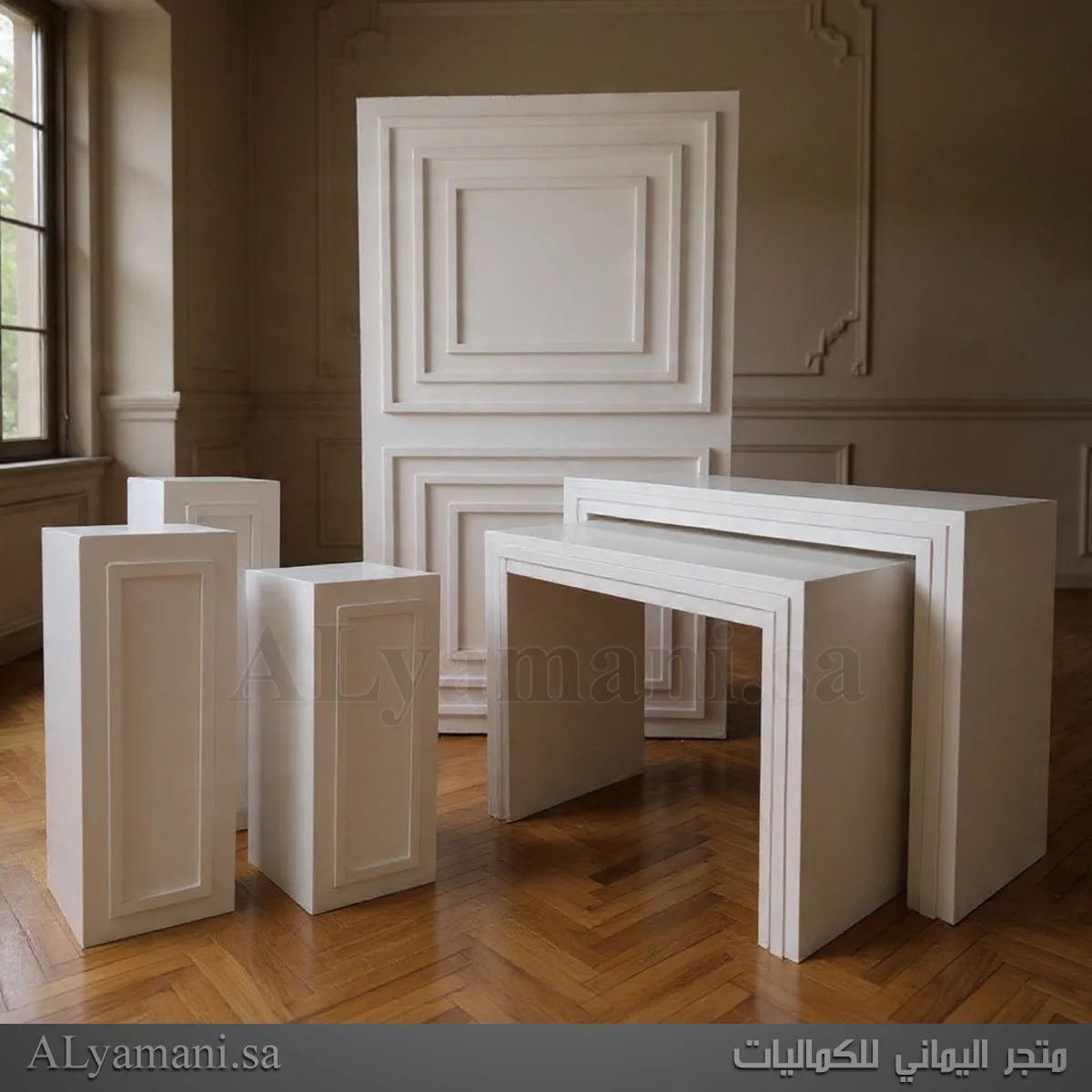 طقم استقبال كامل بتصميم مربع مع برواز سعر مخفض