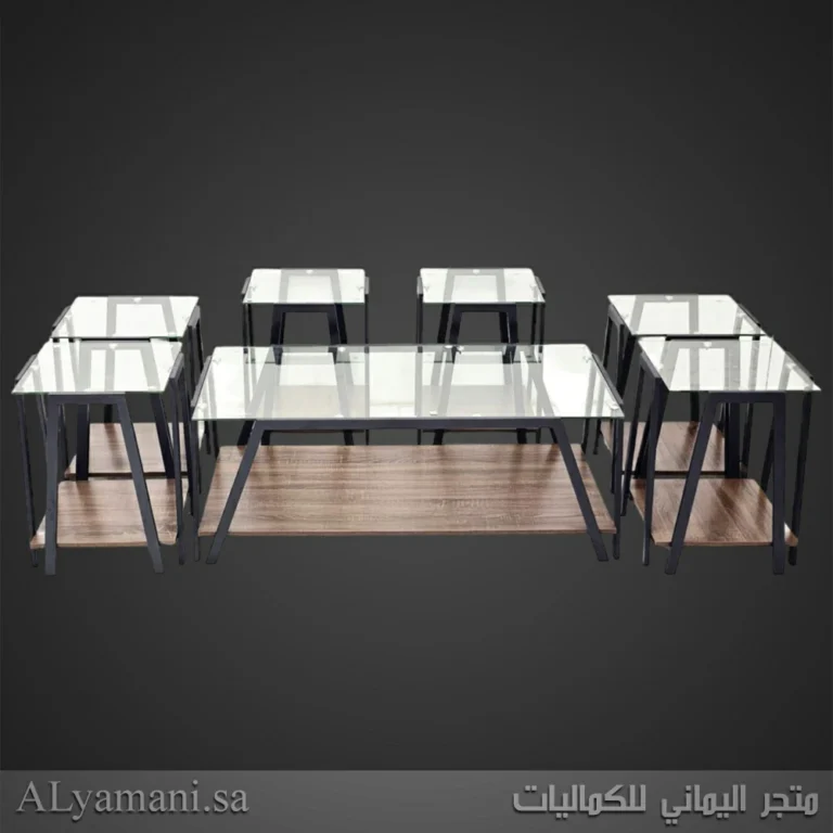 طاولات شاي 7 قطع زجاج للضيافة والتقديم