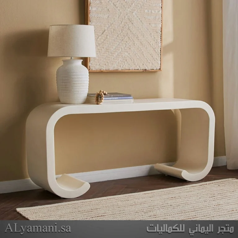 طاولة مدخل خشبية مقوسة مودرن