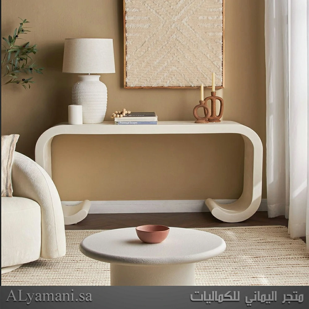 طاولة مدخل خشبية مقوسة مودرن