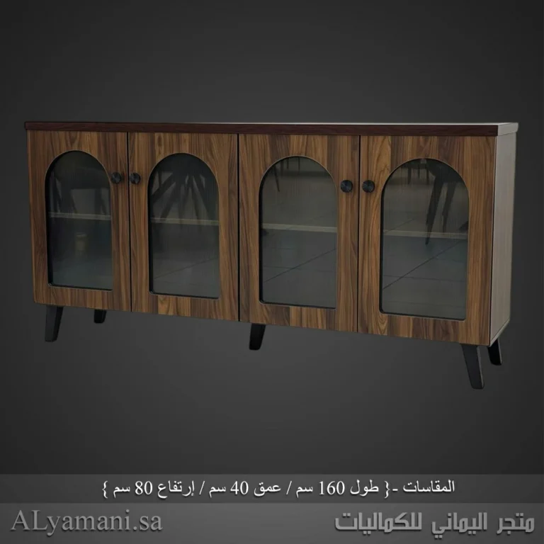 طاولة بوفيه 4 درف زجاج