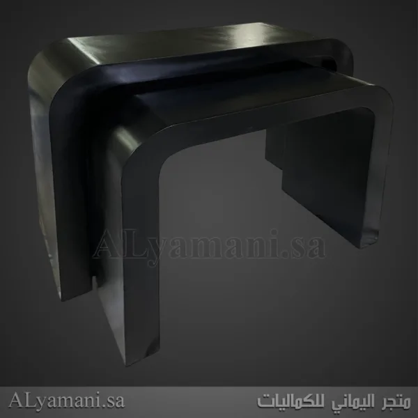 طاولة كونسول مدخل مقوسة بلون أسود لامع