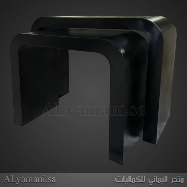 طاولة كونسول مدخل مقوسة بلون أسود لامع