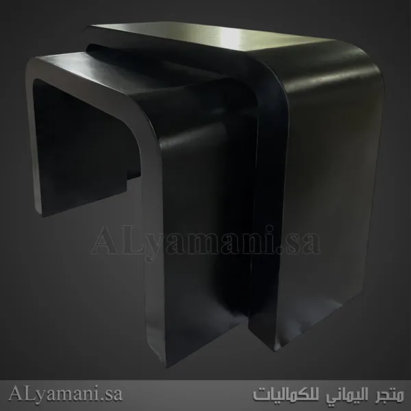 طاولة كونسول مدخل مقوسة بلون أسود لامع