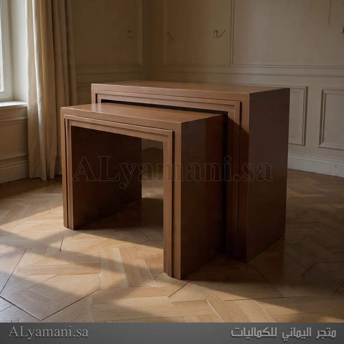 طاولات استقبال مربعة لون بني