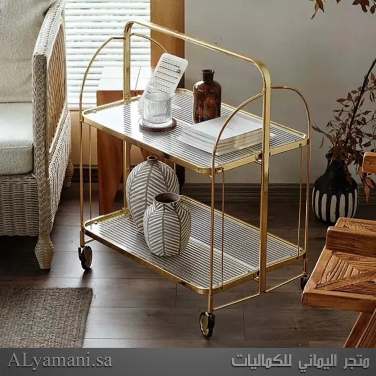 عربة تقديم ترولي خدمة دورين ذهبي